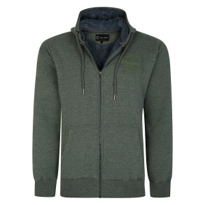 Duża bluza ocieplana męska rozpinana z kapturem Kam 7061 khaki (7XL) | 7XL
