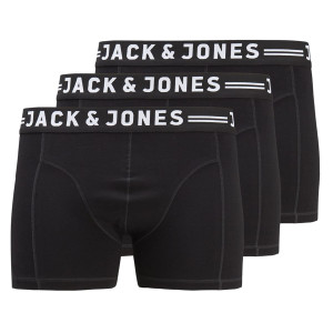 Duża bielizna męska bokserki 3 sztuki Jack & Jones 12147591 czarne (4XL) | 4XL