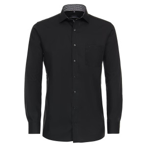 Duża męska gładka koszula długi rękaw Casa Moda 334169600-800 czarna (52R) | 52R