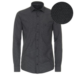 Duża męska koszula z drobnym wzorem długi rękaw Casa Moda 434164200-750 ciemnoszara (6XL) | 6XL