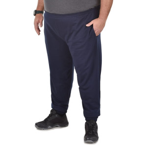 Duże męskie grube spodnie dresowe ze ściągaczami Dark Side granatowe (4XL (short)) | 4XL (short)
