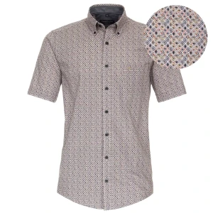 Duża męska koszula krótki rękaw małe wzory kolorowa Casa Moda 944199600-101 multi (4XL) | 4XL
