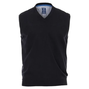 Duża męska kamizelka sweter bez rękawów w serek Redmond 601-11 granatowy (5XL) | 5XL