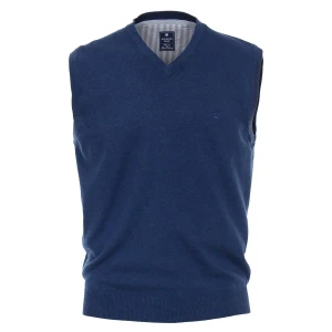 Duża męska kamizelka sweter bez rekawów w serek Redmond 601-12 niebieski (3XL) | 3XL