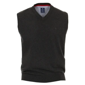 Duża męska kamizelka sweter bez rekawów w serek Redmond 601-79 grafitowy (3XL) | 3XL