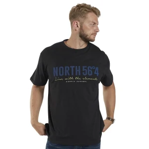Duży męski t-shirt North 56°4 99865-0099 czarny (7XL) | 7XL