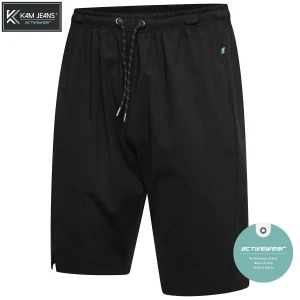 Duże męskie sportowe treningowe krótkie spodenki Kam AP004 czarne (3XL) | 3XL