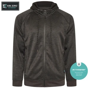 Duża męska gładka bluza sportowa z kapturem Kam AP008 ciemnoszara (4XL) | 4XL