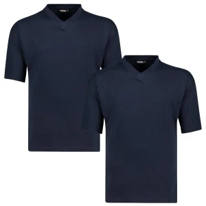 Duża męska koszulka gładki t-shirt w 2 paku Adamo 129421-360 granatowy (9XL) | 9XL