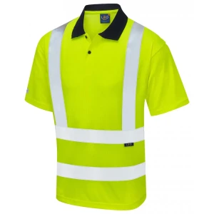 Duża męska koszulka polo odblaskowa robocza Croyde Leo żółta (6XL) | 6XL