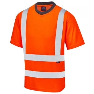 Duża męska koszulka z krótkim rękawem odblaskowa t-shirt roboczy Newport Leo pomarańczowy (5XL) | 5XL