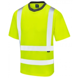Duża męska koszulka z krótkim rękawem odblaskowa t-shirt roboczy Newport Leo żółty (4XL) | 4XL
