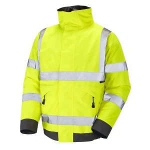 Duża męska kurtka robocza z kapturem i odblaskami Leo Chivenor żółta (4XL) | 4XL