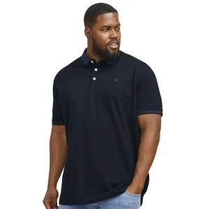 Duża męska polówka koszulka z kołnierzykiem Jack & Jones 12143859 granatowa (4XL) | 4XL