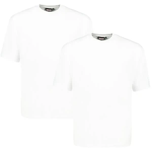 Duża gładka koszulka męska t-shirt Adamo 129420-100 2 pak biały (7XL) | 7XL