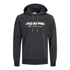 Duża męska bluza wkładana przez głowę z kapturem Jack & Jones 12259844 ciemnoszara (5XL) | 5XL