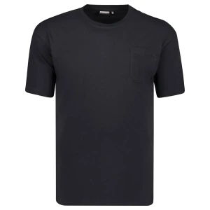 Duża koszulka t-shirt Adamo 139055-700 gładki z kieszonką czarny (8XL) | 8XL