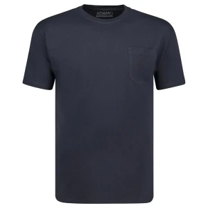 Duża koszulka t-shirt Adamo 139055-360 gładki z kieszonką granatowy (4XL) | 4XL