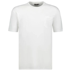 Duża koszulka t-shirt Adamo 139055-100 gładki z kieszonką biały (4XL) | 4XL