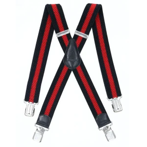 Duże męskie szelki X Ranger 4cm DJ40-051 czarno-czerwone (140) | 140