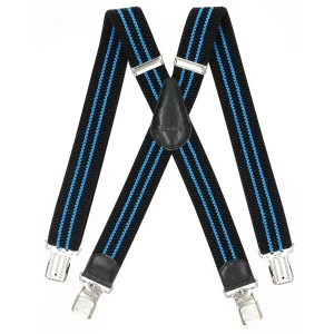 Duże męskie szelki X Ranger 4cm DJ40-055 czarno-niebieskie (170) | 170