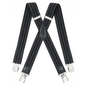Duże męskie szelki X Ranger 4cm DJ40-058 ciemnoszaro-czarne (140) | 140