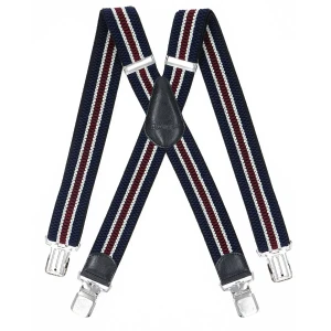 Duże męskie szelki X Ranger 4cm DJ40-064 granatowo-biało-bordowe (140) | 140