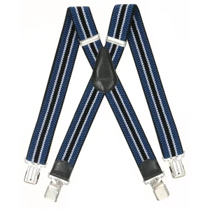 Duże męskie szelki X Ranger 4cm DJ40-045 niebiesko-szaro-czarne (160) | 160