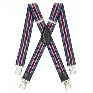 Duże męskie szelki X Ranger 4cm DJ40-043 niebiesko-szaro-bordowe (140) | 140