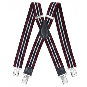 Duże męskie szelki X Ranger 4cm DJ40-065 bordowo-biało-granatowe (170) | 170