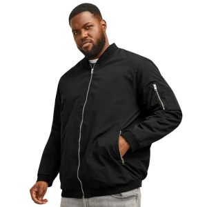 Duża męska kurtka bomberka przejściowa Jack & Jones 12173990 czarna (6XL) | 6XL