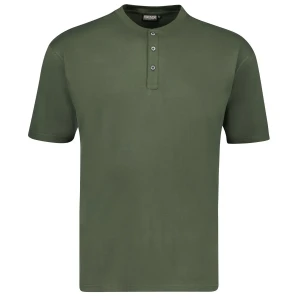 Duża męska koszulka z guzikami gładka Adamo 139011-430 zielona (7XL) | 7XL