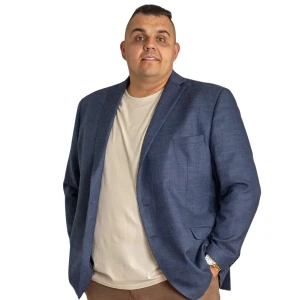 Duża męska marynarka DL 928 Tom granatowa (140) | 140
