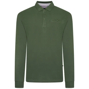 Duża męska koszulka polo na guziki długi rękaw Kam 5508 zielona (5XL) | 5XL