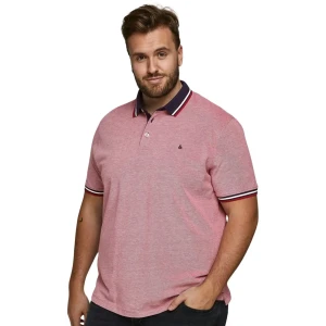 Duża męska polówka koszulka z kołnierzykiem Jack & Jones 12143859 czerwona (6XL) | 6XL