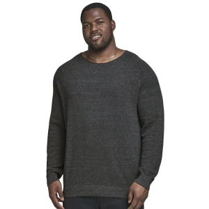 Duży męski sweter gładki wkładany przez głowę Jack & Jones 12163781 ciemnoszary (7XL) | 7XL