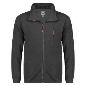Duża bluza męska rozpinana  Adamo 159114-770 ze stójką ciemnoszara (6XL) | 6XL