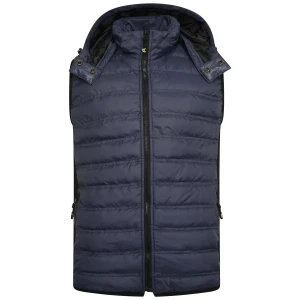 Duży męski bezrękawnik kamizelka z kapturem Kam KV131 granatowa (8XL) | 8XL