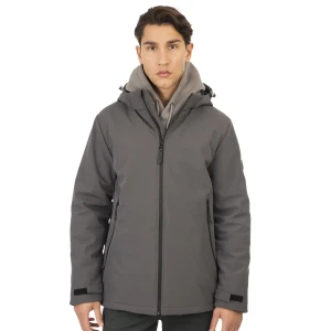 Duża męska kurtka softshell Double Urban Outfitters MJK-2026 ciemnoszara (9XL) | 9XL