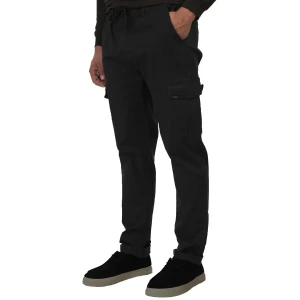 Duże męskie spodnie bojówki proste nogawki Double Urban Outfitters CCP-4014 czarne (44R) | 44R