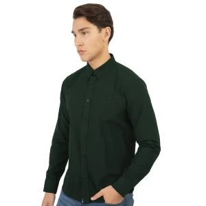 Duża męska gładka koszula długi rękaw Double Urban Outfitters GS-5015 ciemnozielona (4XL) | 4XL