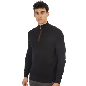 Duży męski rozpinany sweter ze stójką Double Urban Outfitters Knit-8014 czarny (4XL) | 4XL