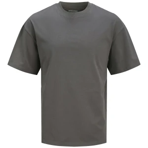 Duża męska koszulka z krótkim rękawem t-shirt gładki Jack & Jones 12250623 ciemnoszary (8XL) | 8XL