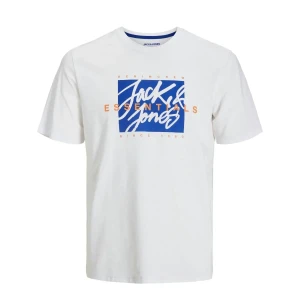 Duża męska koszulka z nadrukiem t-shirt Jack & Jones  12275728 biały (5XL) | 5XL