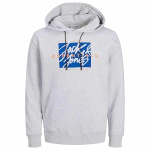 Duża męska bluza wkładana przez głowę z kapturem Jack & Jones 12275930 jasnoszara (5XL) | 5XL