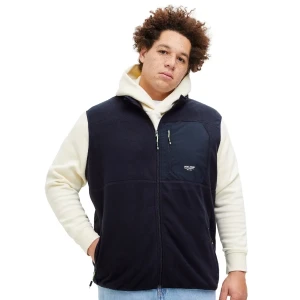 Duża kamizelka męska bezrękawnik polarowy Jack & Jones 12269663 granatowy (6XL) | 6XL