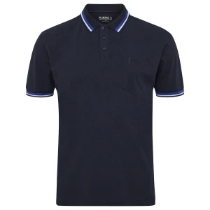 Duża męska koszulka polo z kieszonką North 56°4 51123-0581 granatowa (8XL) | 8XL