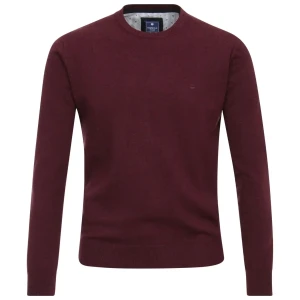 Duży męski sweter gładki wkładany przez głowę Redmond 500-59 śliwkowy (6XL) | 6XL