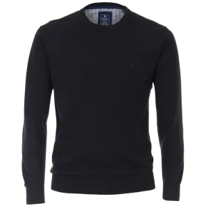 Duży męski sweter gładki wkładany przez głowę Redmond 500-11 granatowy (5XL) | 5XL