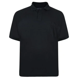 Duża męska gładka koszulka polo Kam 501A czarna (5XL) | 5XL